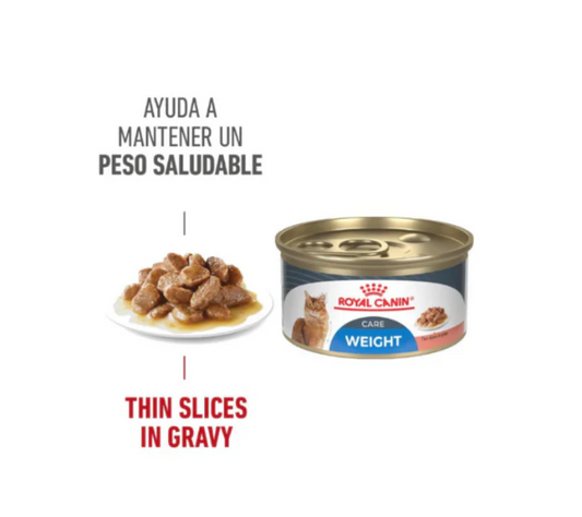 Lata Royal Canin Weight Care Thin Slices in Gravy 145g - 1 pzs