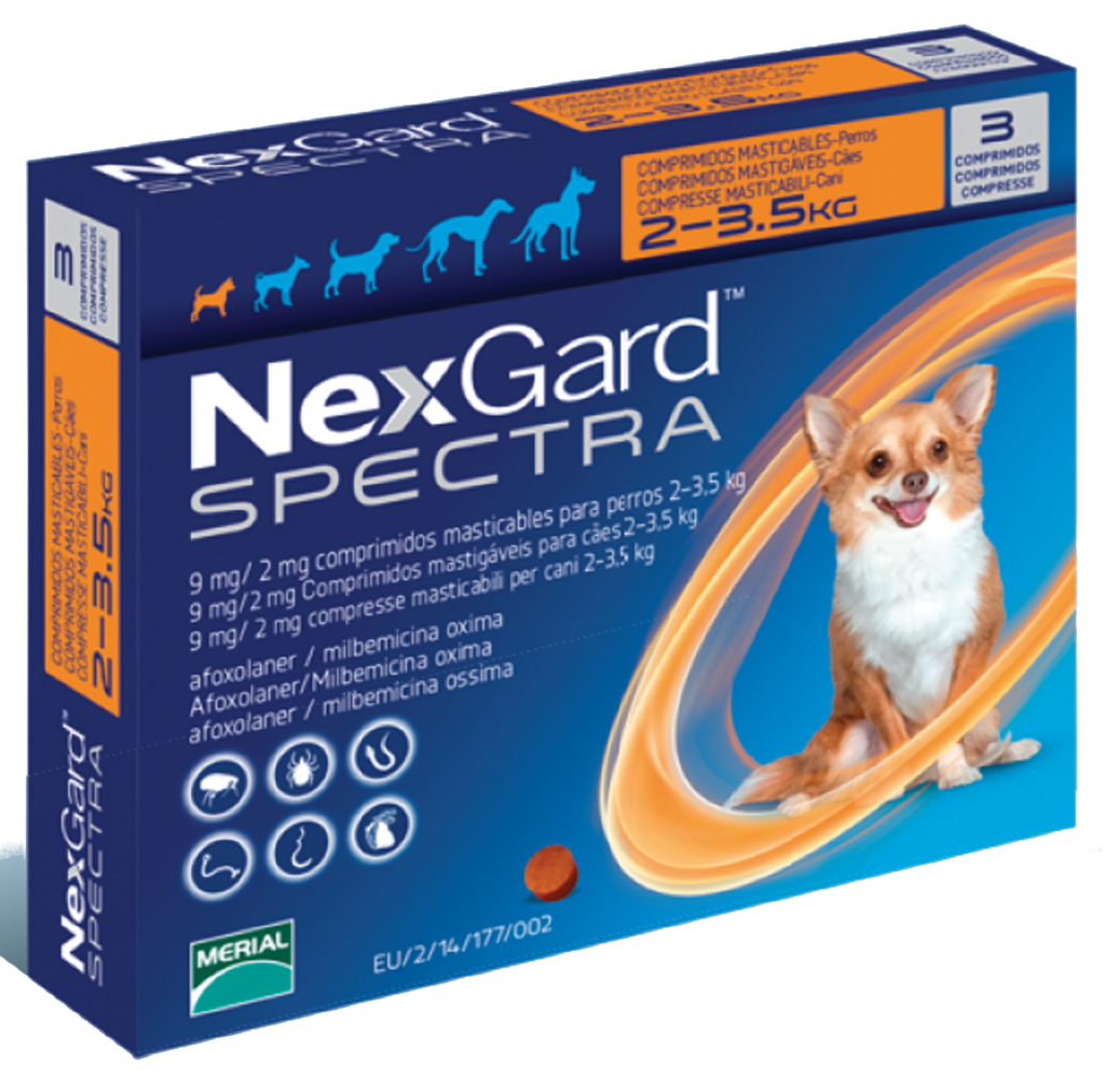 Nexgard Spectra Antipulgas Y Garrapatas Para Perro 3 Tabletas