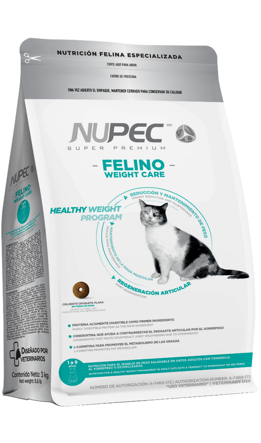 Nupec Felino Weight Care 3kg- Alimento Para Gato