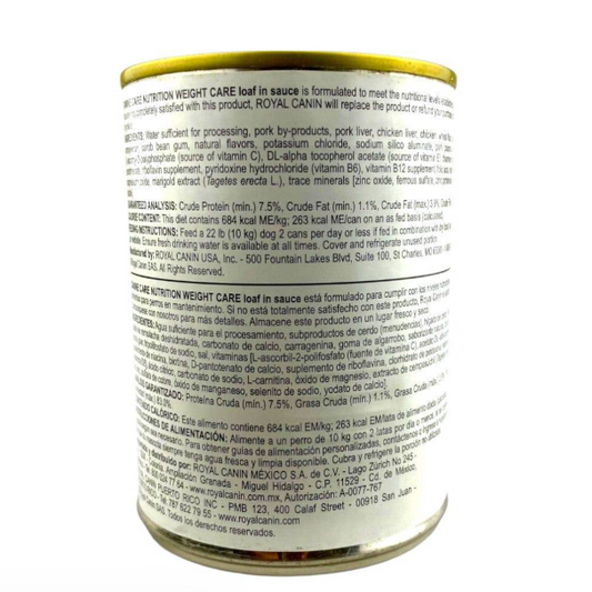 Lata Royal Canin Weight Care All Sizes in Loaf 385g - 1 pzs