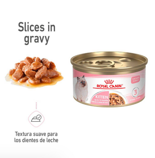 Royal Canin Kitten Thin Slices in Gravy 85g - Alimento Húmedo Para Gatito