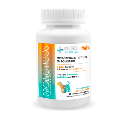 MS Probioticos Tabletas Masticables p/Perros y Gatos 60 Tab